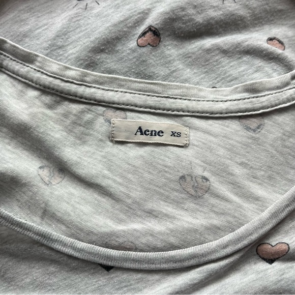 ACNE Studios sz XS Gray Short Sleeve Tshirt Standard Hearts AW12 Loose Fit - Picture 11 of 16